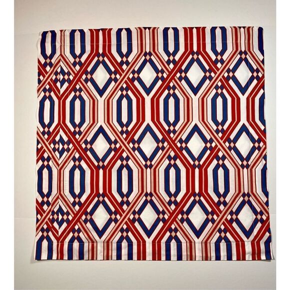 Pottery Barn Set of 2 Geometric Euro Square Pillow Shams Blue Orange EUC Bedroom - Picture 10 of 11